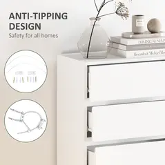 HOMCOM Chest of Drawers, 5-Drawer Storage Cabinets, Modern Dresser, Storage Drawer Unit for Bedroom - 5