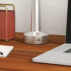 HOMCOM Cordless Table Lamp, Touch LED Desk Lamp with Rechargeable Battery, 3 Colour, for Bedroom Living Room, Silver - 8