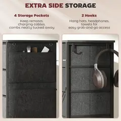 HOMCOM Chest of Ten Fabric Drawers - Charcoal Grey - 5