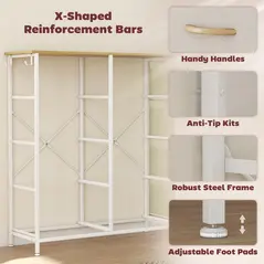 HOMCOM Chest of Eight Fabric Drawers - Beige - 7