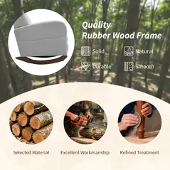 HOMCOM Corduroy Rocking Armchair - Grey - 7