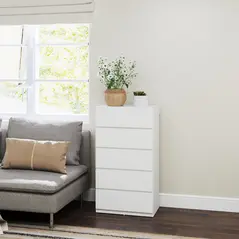 HOMCOM Chest of Drawers, 5-Drawer Storage Cabinets, Modern Dresser, Storage Drawer Unit for Bedroom - 7