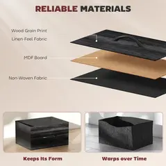 HOMCOM Chest of Eight Fabric Drawers - Black - 6