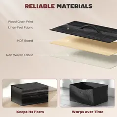 HOMCOM Chest of Five Fabric Drawers - Black - 6