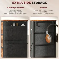 HOMCOM Chest of Five Fabric Drawers - Rustic Brown - 5