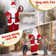 HOMCOM Dancing Santa Claus with Gift and Wreath, Play Music - 4