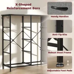 HOMCOM Chest of Eight Fabric Drawers - Charcoal Grey - 7