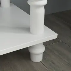 HOMCOM Console Table Modern Sofa Side Desk with Storage Shelves Drawers for Living Room Entryway Bedroom White - 8