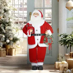 HOMCOM Dancing Santa Claus with Gift and Wreath, Play Music - 2