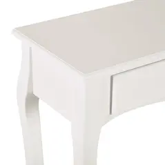 HOMCOM Console Table Modern Sofa Side Desk with Storage Shelves Drawers for Living Room Entryway Bedroom Ivory White - 8