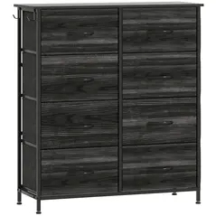 HOMCOM Chest of Eight Fabric Drawers - Black - 1