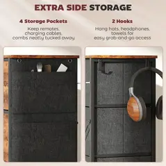 HOMCOM Chest of Eight Fabric Drawers - Rustic Brown - 5