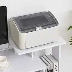 HOMCOM Computer Desk with Sliding Keyboard Tray Storage Drawer Shelf Home Office Workstation White - 7