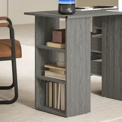 HOMCOM Computer Desk, Home Office Desk, Writing Table, PC Workstation with 3 Storage Shelves and 3 Drawers for Working, Study, 120 x 49 x 72 cm, Grey - 8
