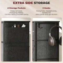 HOMCOM Chest of Eight Fabric Drawers - Charcoal Grey - 5