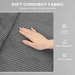 HOMCOM Corduroy Electric Massage Recliner - Grey - 7