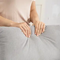 HOMCOM Corduroy Rocking Armchair - Grey - 9