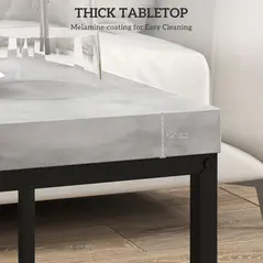 HOMCOM Coffee Table Set of 2, Nest of Tables with 3.5cm Thick Tabletop, Grey - 6