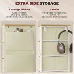 HOMCOM Chest of Ten Fabric Drawers - Beige - 5