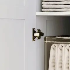 HOMCOM Double Paneled Door Wardrobe, with Shelves - White - 9