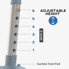 HOMCOM EVA Padded Shower Chair for the Elderly and Disabled, Height Adjustable Shower Stool with Back and Arms, 4 Suction Foot Pads, Light Blue - 7