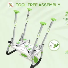 HOMCOM EVA Padded Shower Chair for the Elderly and Disabled, Height Adjustable Shower Stool with Back and Arms, 4 Suction Foot Pads, Green - 6