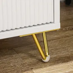 HOMCOM Elegant Chest of Three Drawers - White/Gold-Tone - 7