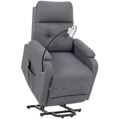 HOMCOM Electric Rise/Recline Armchair, with Reading Light - Grey - 1