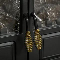 HOMCOM Electric Fireplace Stove Heater with LED Fire Flame Effect, Double Door, Freestanding & Portable with Overheat Protection, 1000W/2000W, Black - 9