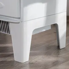 HOMCOM Electric Fireplace Stove, Free standing Fireplace Heater with Realistic LED Flame Effect and Adjustable Brightness, Overheat Safety Protection, 900W/1800W, White - 8