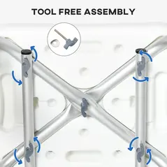 HOMCOM EVA Padded Shower Chair for the Elderly and Disabled, Height Adjustable Shower Stool with Back and Arms, 4 Suction Foot Pads, Light Blue - 6