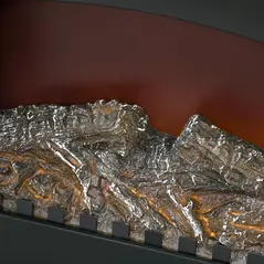 HOMCOM Electric Fireplace Stove Heater with LED Fire Flame Effect, Double Door, Freestanding & Portable with Overheat Protection, 1000W/2000W, Black - 8