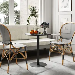 HOMCOM Dining Table, Round Kitchen Table with Steel Base for Living Room, Dining Room, 60 x 60 x 72cm, Black - 7