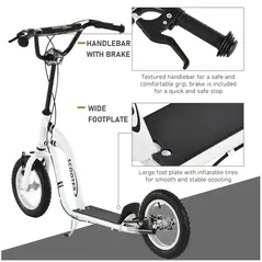 HOMCOM Dual Brakes 12" Metal frame Kick Scooter adjustable black - 5