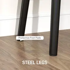 HOMCOM End of Bed Bench, Corduroy Bedroom Bench with Thick Padding and Steel Legs, Tufted Window Seat for Entryway, Living Room, Cream White - 5