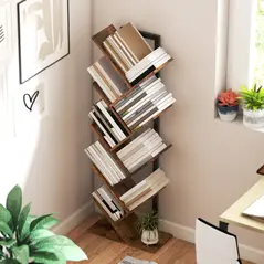 HOMCOM Eight-Section Tree Bookcase - Wood-Effect - 7