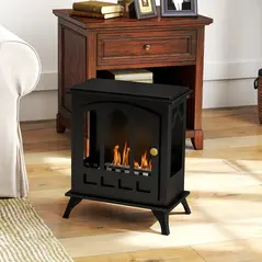 HOMCOM Ethanol Fireplace Stove, Freestanding Bioethanol Fire, Indoor Ethanol Burner with 0.9 Litres Volume, Burns for Up to 3.3 Hours, 21 Inch, Black - 9