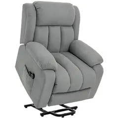 HOMCOM Eight-Point Massage Electric Lift Chair - Light Grey - 1