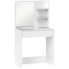 HOMCOM Dressing Table with Mirror and Storage - White - 1
