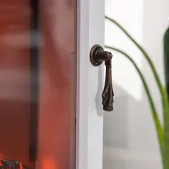 HOMCOM Electric Fireplace Stove, Free standing Fireplace Heater with Realistic LED Flame Effect and Adjustable Brightness, Overheat Safety Protection, 900W/1800W, White - 9