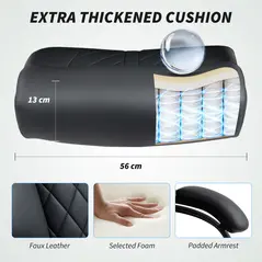 HOMCOM Executive Office Chair with Spring Padding - Black - 5