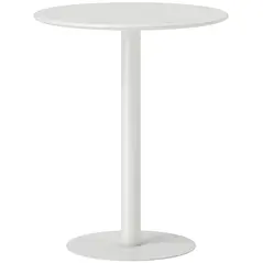 HOMCOM Dining Table, Round Kitchen Table with Steel Base for Living Room, Dining Room, 60 x 60 x 72cm, White - 1