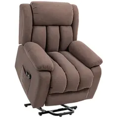 HOMCOM Eight-Point Massage Electric Lift Chair - Dark Brown - 1