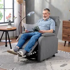HOMCOM Electric Rise/Recline Armchair, with Reading Light - Grey - 8