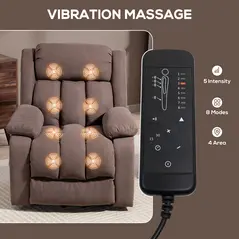 HOMCOM Eight-Point Massage Electric Lift Chair - Dark Brown - 5