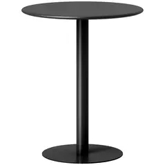 HOMCOM Dining Table, Round Kitchen Table with Steel Base for Living Room, Dining Room, 60 x 60 x 72cm, Black - 1