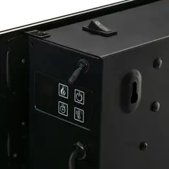 HOMCOM Electric Wall-Mounted Fireplace Heater with Adjustable Flame Effect, Remote Control, Timer, 1800/2000W, Black - 8