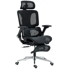 HOMCOM Ergonomic Office Chair, High Back Mesh Desk Chair, Black - 1