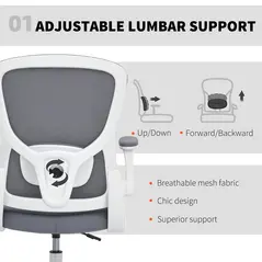 HOMCOM Draughtsman Chair, with Adjustable Lumbar - Charcoal Grey - 4