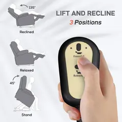 HOMCOM Electric Rise/Recline Armchair, with Reading Light - Grey - 4